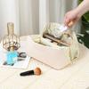 Travel Cosmetic Bag Open Flat Waterproof Faux Leather Makeup Bag Toiletry Organizer with Multiple Compartments for Vacation Trip