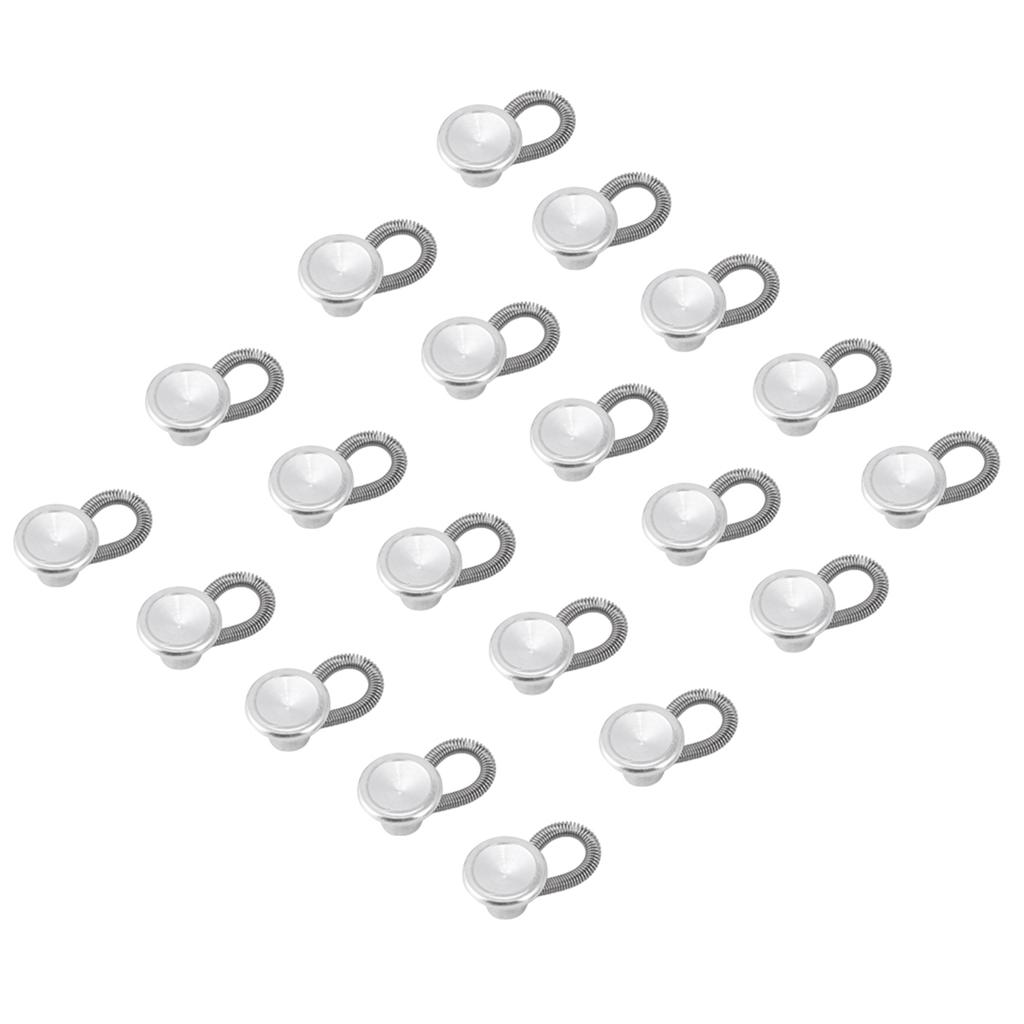 20pcs Flexible Spring Waist Extending Buttons Collar Expanders for Shirt Collar Jeans