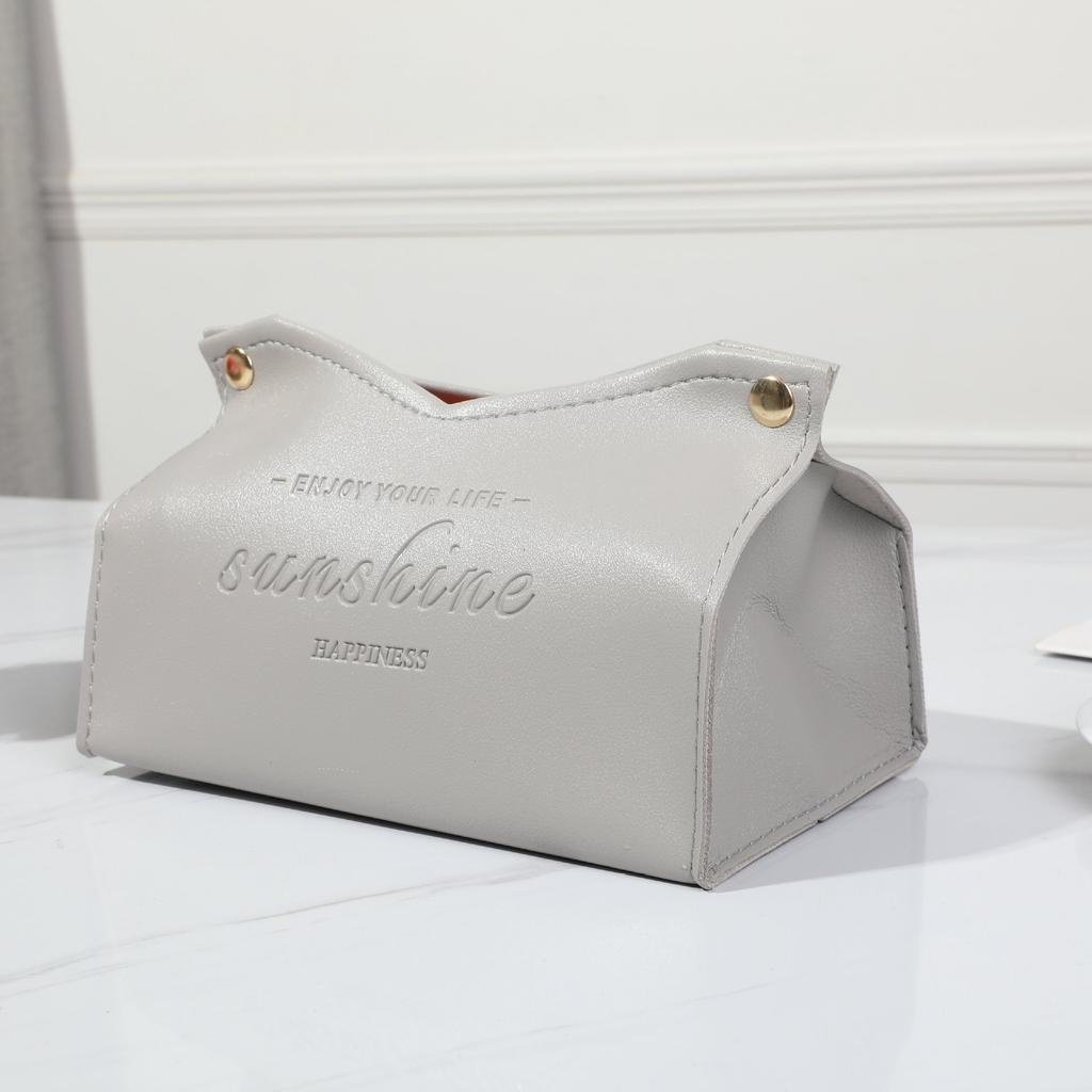 Living Room Dining Room Tissue Box Environmentally Friendly Leather Multi-purpose Solid Color Creative Napkin Storage Box