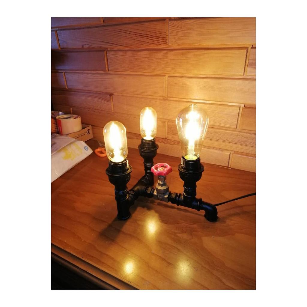 Table Lamp From Pipes, Industrial Vintage, Gift Rustic