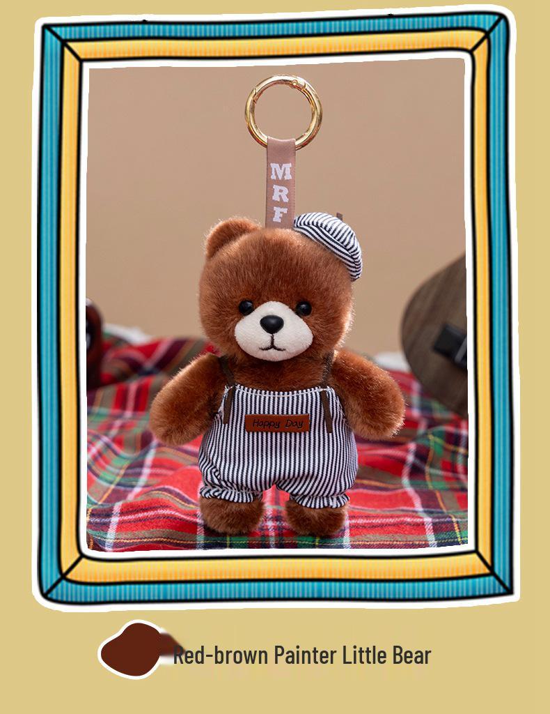 2026 Painter Bear Plush Keychain - Cute Mini Bear Pendant Toy Gift