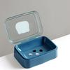 Soap Box Portable Drainable Plastic Soap Holder Container with Cover for Home Dorm Travel