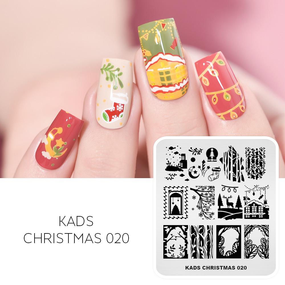 KADS Christmas Nail Art Stamping Plates Manicure Stamp Template Image Nails Art Stamp Print Stencils