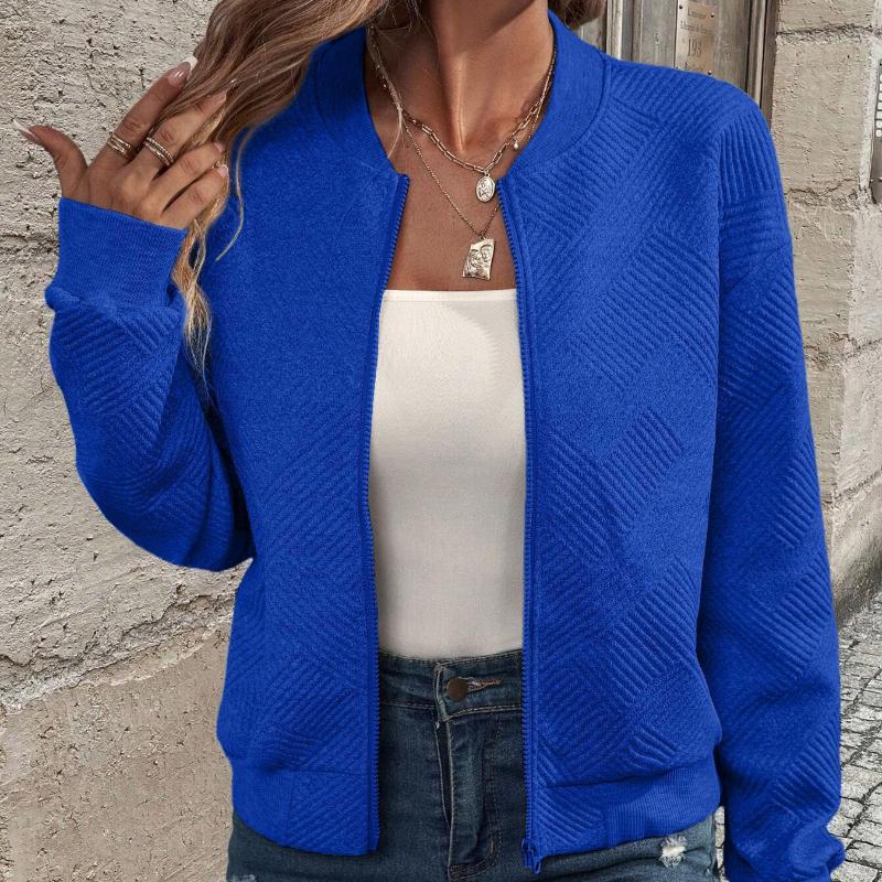 

2025 Autumn Coat, Women s Wear, New Style, Fashion, Solid Color, Zipper, Round Neck, Long Sleeve Coat, Casual Design XXL синій