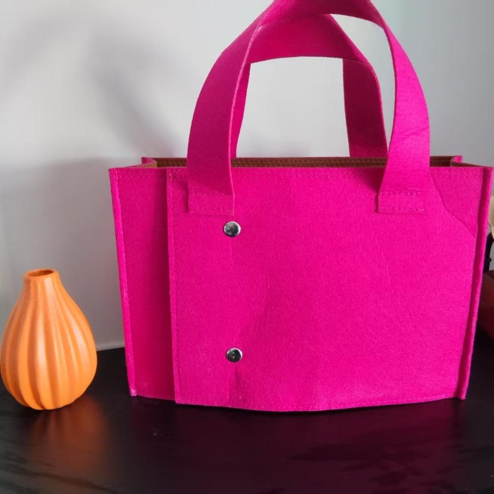 

Creative Gift Felt Felt Bag Organizer Lightweight Foldable Storage Bag Large Capacity Multifunctional Felt Backpack рожевий червоний колір