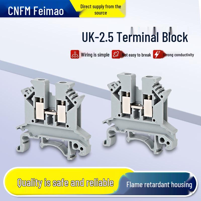 Rail-Type UK-2.5B Universal Terminal Block Connector, Solder Type