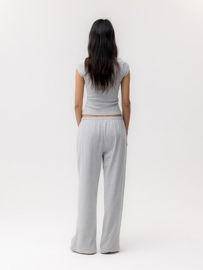 GLOWNY G Classic Boat Neck Tee (Melange Gray)