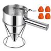Distributeur de pâte multi-calibres 600 ml, Entonnoir en acier inoxydable, Distributeur de pâte à gâteau, Distributeur de pâte à biscuits, Ensemble distributeur de pâte à pancakes avec support