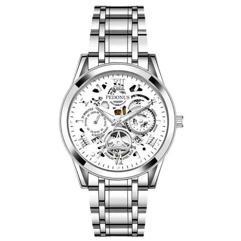 Versatile Automatic Quartz Luminous Waterproof Roman Hollow Men's Watch