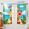 2pcs 2D Flat Printing Party Curtains Welcome Summer Tropical Drink Polyester Without Electricity Festive Holiday Use for Home