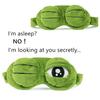 Funny Sad Frog Eye Mask Soft Plush Frog Blindfold Light-Blocking Breathable Sleep Mask for Travel Office Home Novelty