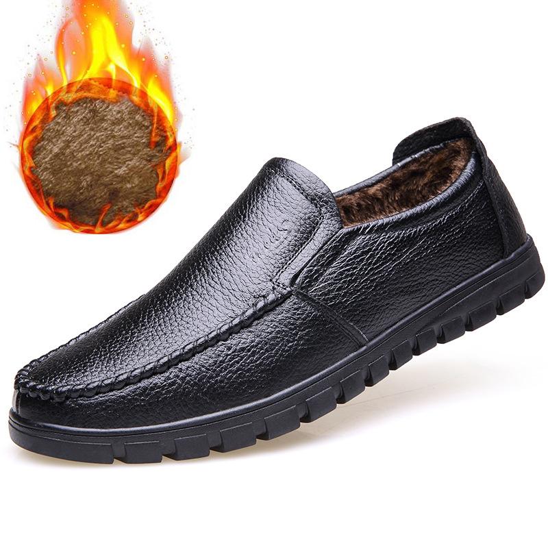 

2025 winter casual men s shoes velvet leather business shoes one pedal warm leather shoes Wenzhou shoes 8823 38
