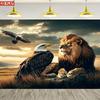 Suprafață plană 2D asamblare dintr-o piesă [decorațiune suspendată majestică cu vultur și leu] decorațiune de festival figurină