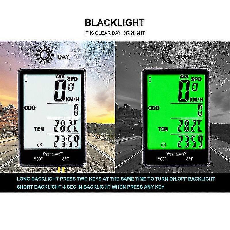 Mountain Road Cycling Wireless Code Table Waterproof Luminous Speed Meter Speed Table - Ri