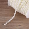 25MCelsiusRoll Double Cotton Line Imitation Half Round Pearls Beads Chain Garland for Wedding (white)