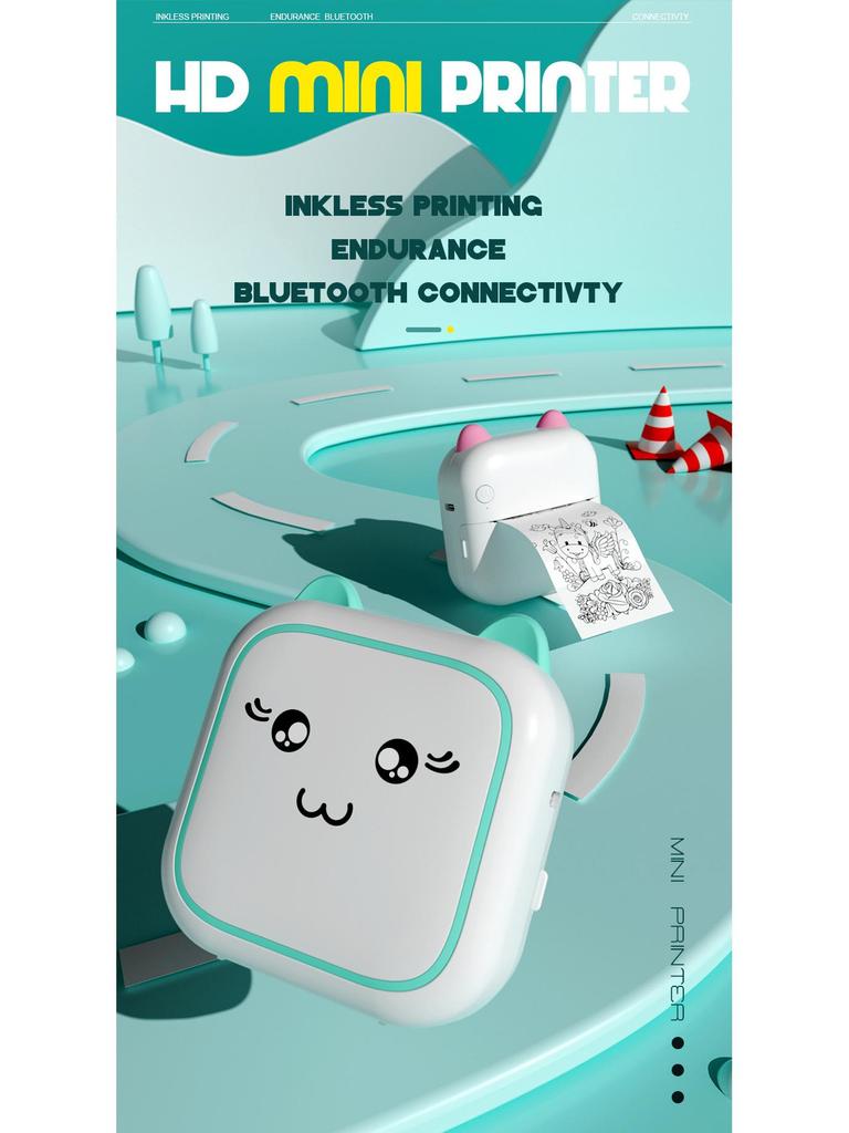 Wireless Bluetooth Portable Thermal Label & Photo Printer for Students
