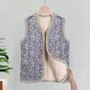 Damenmode für ältere Frauen, geblümte, wattierte Weste