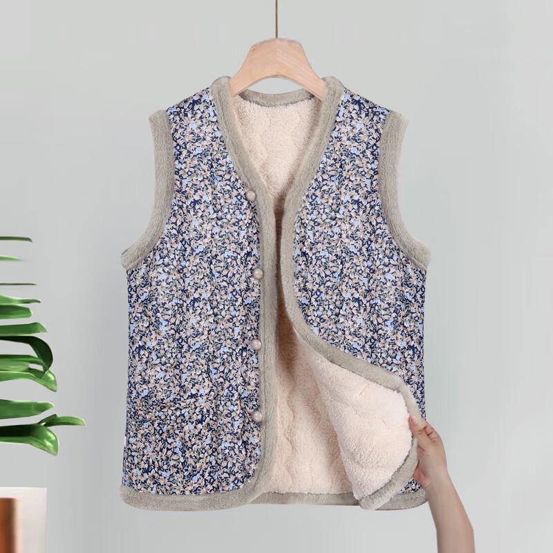 Damenmode für ältere Frauen, geblümte, wattierte Weste