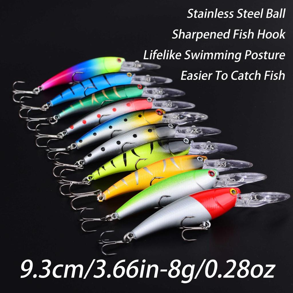 20-Piece Floating Minnow Lure Set: Plastic Hard Lures for Asp and Bass, All-Round Artificial Baits