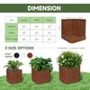 Corten Steel Planter Box 26x26x26 Large Square Plant Pot Outdoor Indoor Heavy Duty Rustic Metal Flower Pot for Patio Porch Deck