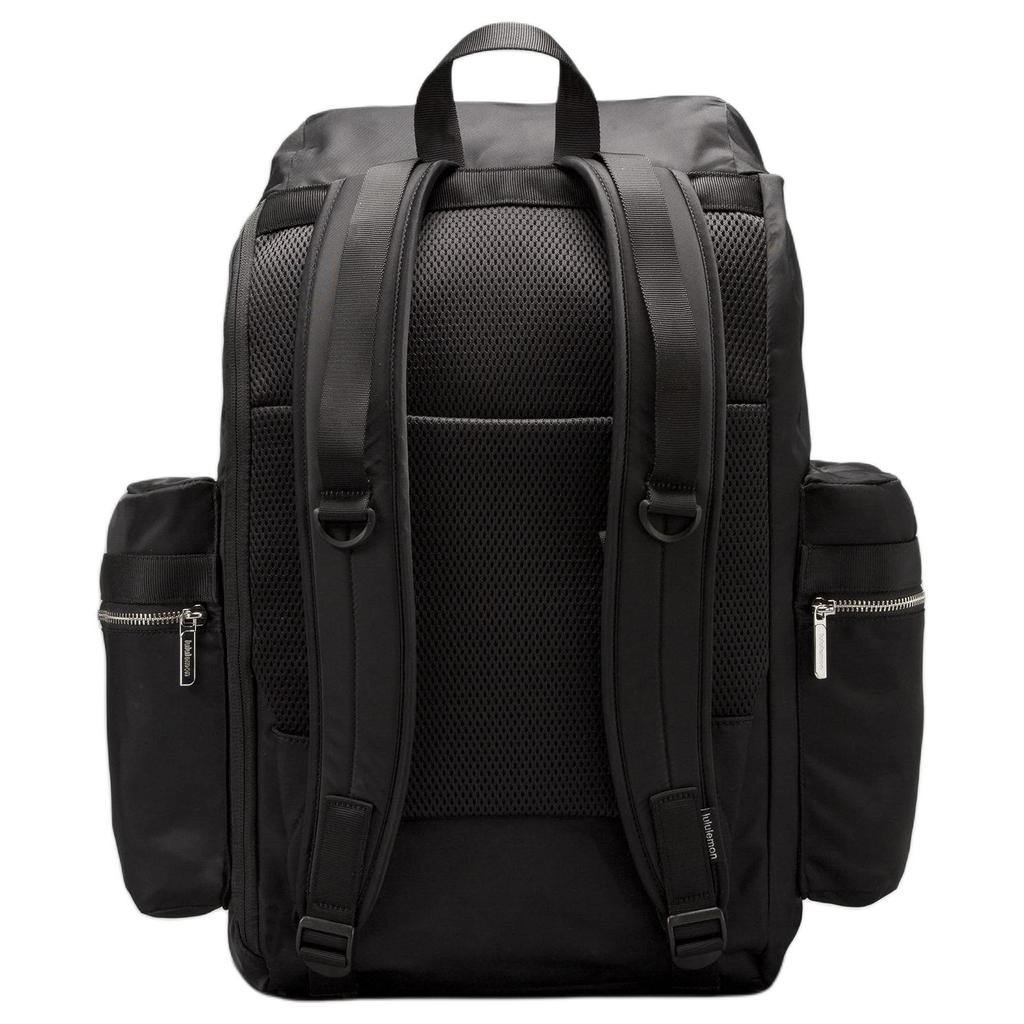 Lululemon Wunderlust 25L Casual Waterproof Nylon Backpack Unisex Backpack Black Silver LU9AS8S-0393