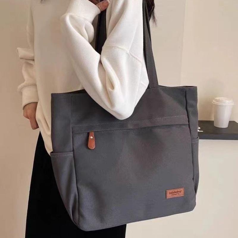 Canvas-Tasche Canvas große Kapazität neuer Student vielseitig lässig schlichte Schulter-Tragetasche