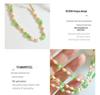 Trendy Thai Green Cat's Eye & Freshwater Pearl Beaded Necklace in Titanium Steel