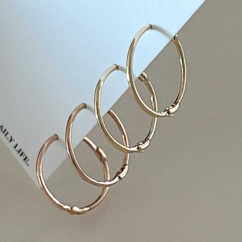 BettyU 14k Gold 1.3cm One-touch Earrings