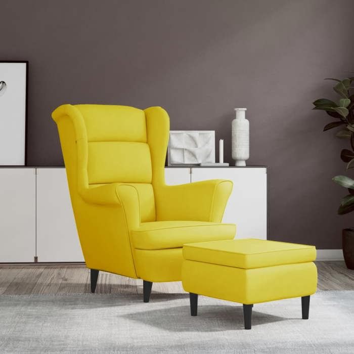 VidaXL Fauteuil à Oreilles avec Tabouret Chaise de Relaxation Siège de Salon Meuble de Salle de Séjour Maison Intérieur 3115938