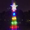 Pentagram Solar LED Waterfall String Lights for Outdoor Christmas Decoration