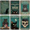 Mfoever  Artisian Funny Pet Retro Metal Sign Salem Sanctuary Cat Vintage Decorative Tin Plate Bar Pub Club Home Man Cave Wall Decor