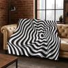 3D Mosaic Visual Geometry Illusion Flannel Blanket Soft Warm Blanket for Bedroom Living Room Bed Travel Camping Picnic Gift