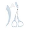 2Pcs Eyebrow Trimmer Scissor Razor Stainless Steel Precision Eyebrow Cutter Scissors with Comb Men Women Brow Hair Removal Grooming Tool