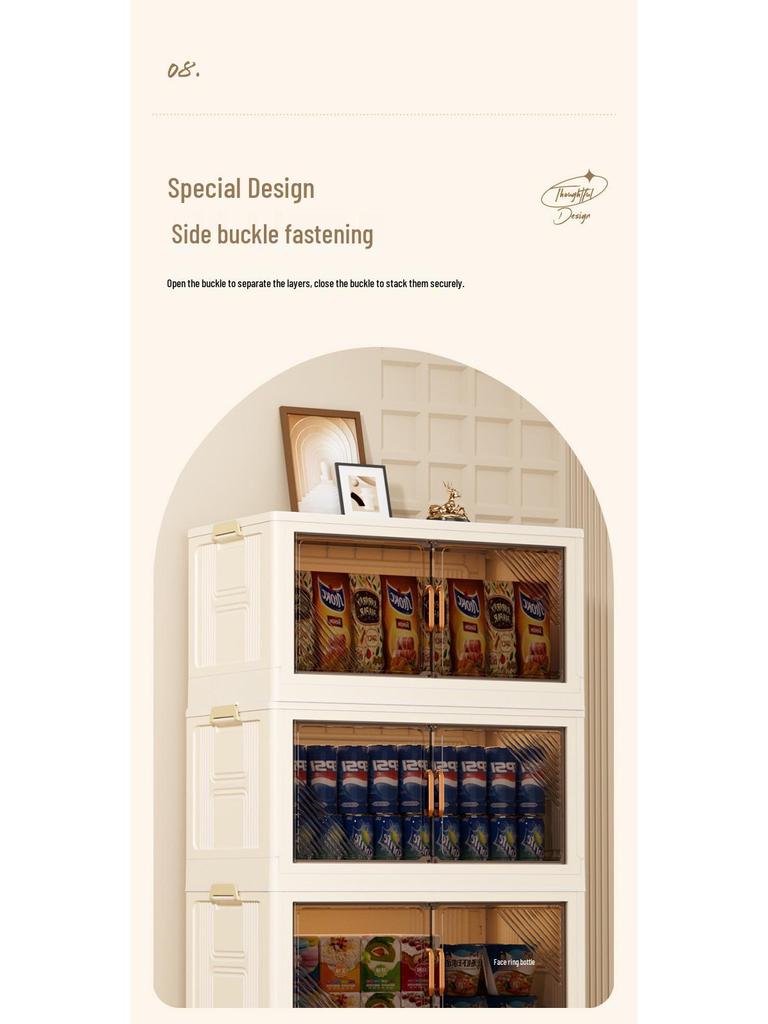 Folding Multi-Layer Plastic Storage Cabinet for Baby Clothes and Toys
