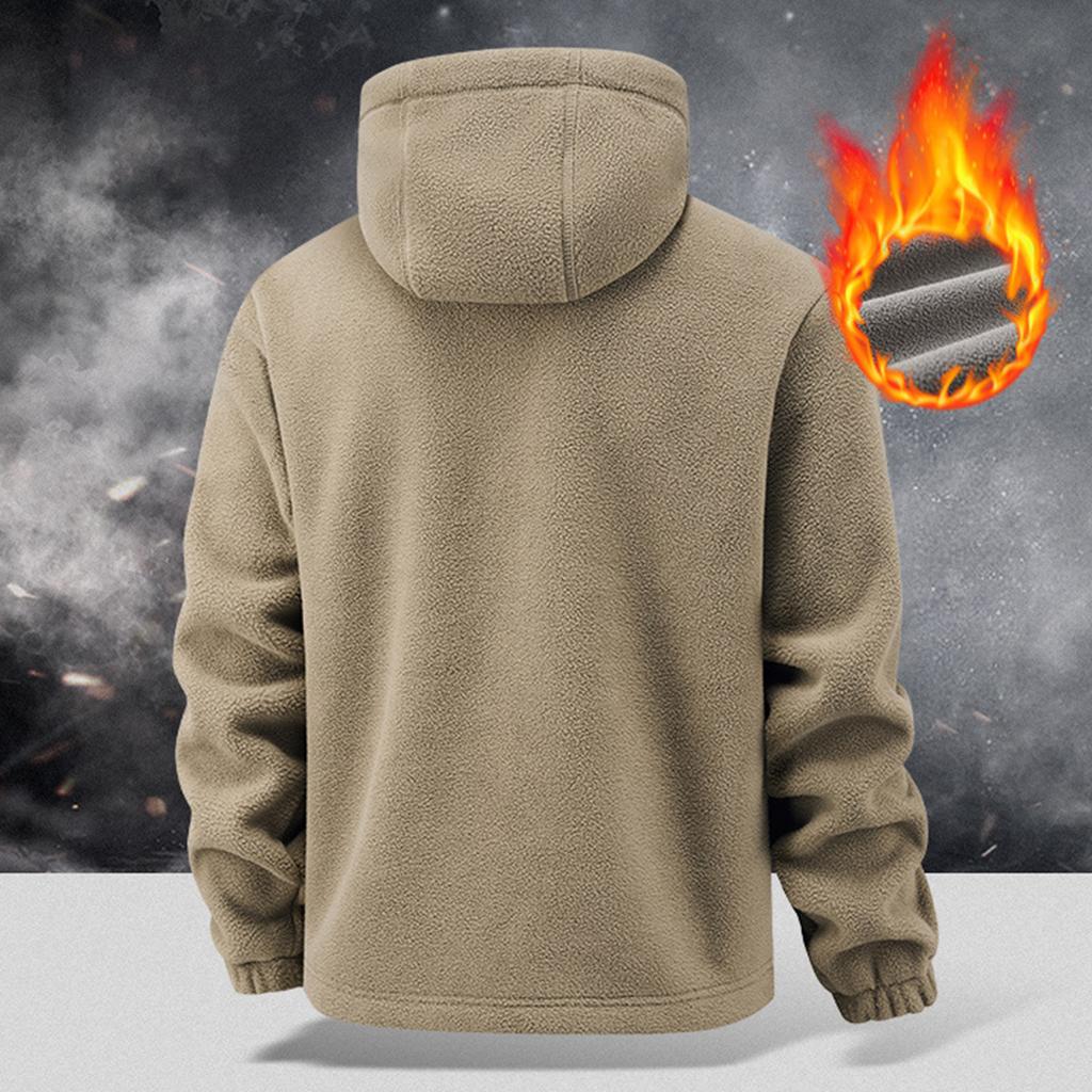 Unisex Heated Pocket Hooded Jacket Unisex Casual Warm Long-Sleeve Outerwear