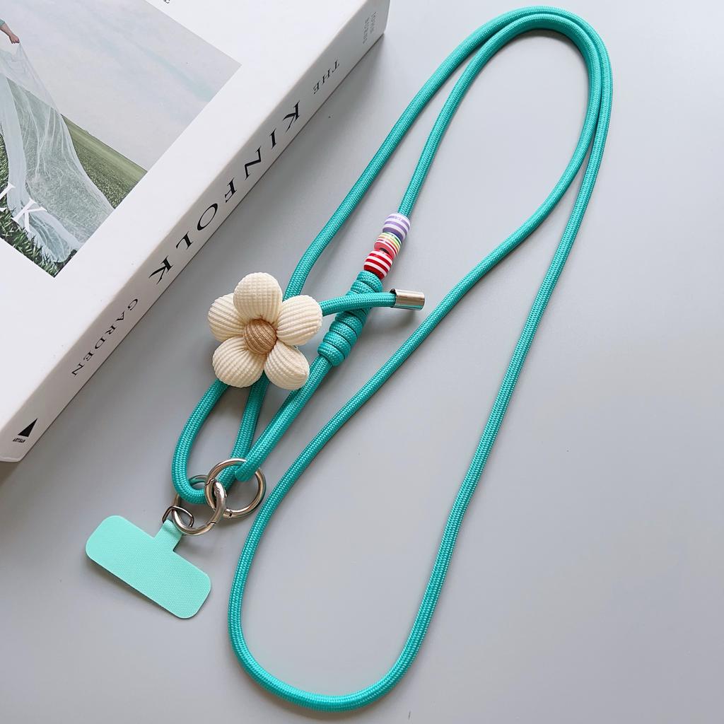 Fashionable Flower Double-Sided Adjustable Mobile Phone Universal Lanyard, Diagonal Long Lanyard Anti-Loss Hanging Piece