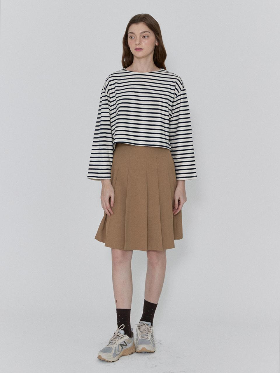Royal Decaside Striped Crop T-Shirt Navy Ivory Free