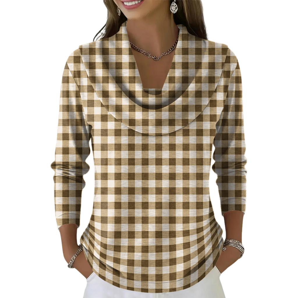 Dámský ležérní a módní svetr s dlouhým rukávem a potiskem, kulatým výstřihem