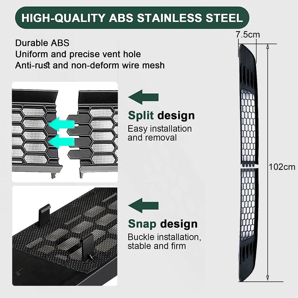 FASTCHE Front Grill Mesh Grille Grid Inserts Compatible with Tesla Model 3 Air Inlet Vent Grille Cover Replacement for Tesla Model 3 Accessories 2017