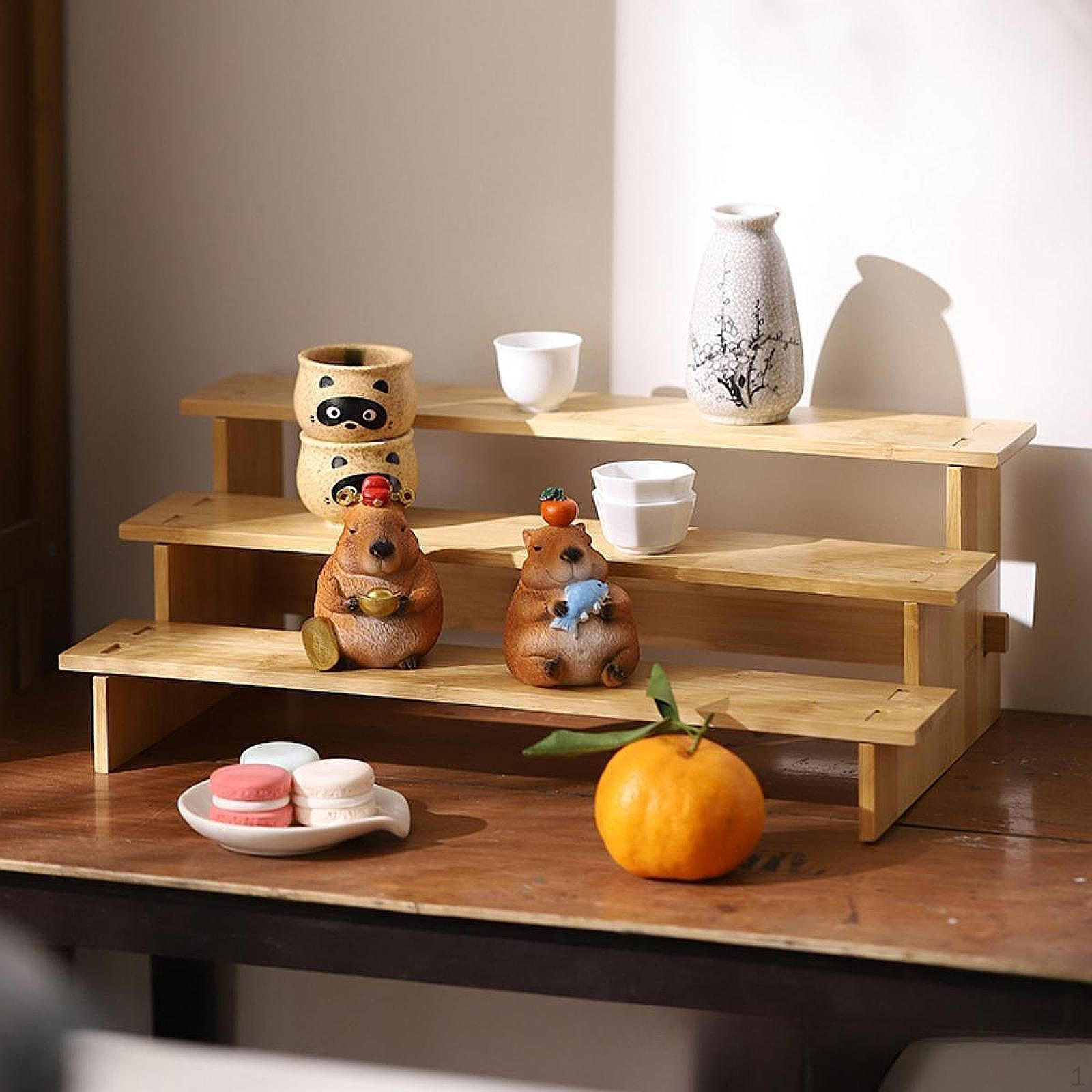 Bamboo Tiered Spice RackDisplay Shelf Perfume Cosmetic 3 Tier Wooden Stand Kitchen Organizer 2080₽