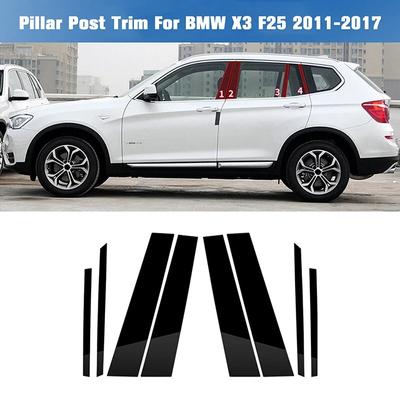 Car Pillar Posts Window Trim Cover BC Column Sticker for BMW X3 F25 2011-2017 Auto Exterior Accessories