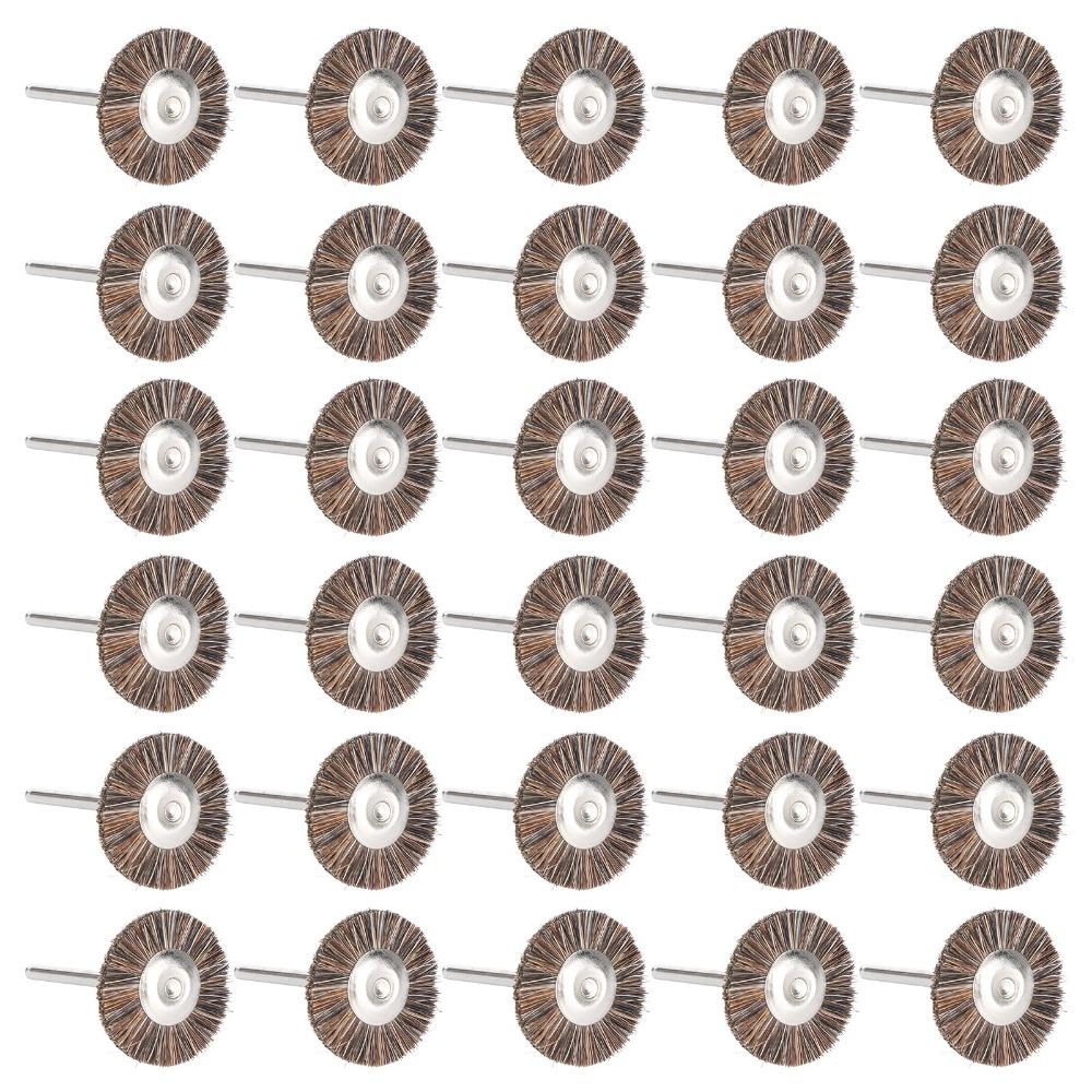 30pcs 25mm Wheel Diameter Brush Wheel Polishing Tool Paint Removal Wheel Brush For Wood Carving