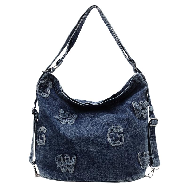 Denim Multifunctional Backpack Women's Large Capacity Tote Bag Shoulder Bag