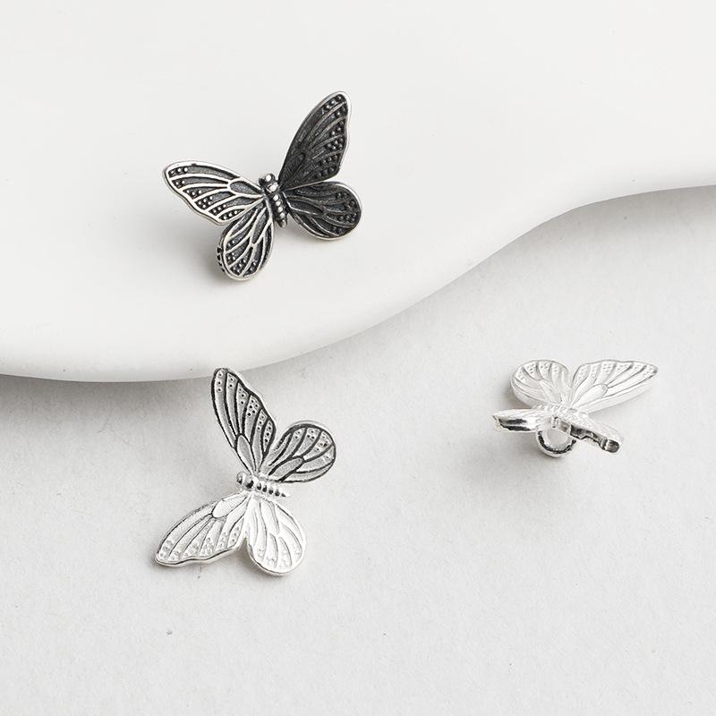 S925 Silver Retro Butterfly Spacer Bead Connector for DIY Jewelry Bracelets & Necklaces