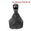 For Skoda Octavia 2 A5 2004 - 2010 Car Gear Shift Knob Gearshift with Gaiter Boot Case POMO Shifter Lever Stick Pen Arm Ball