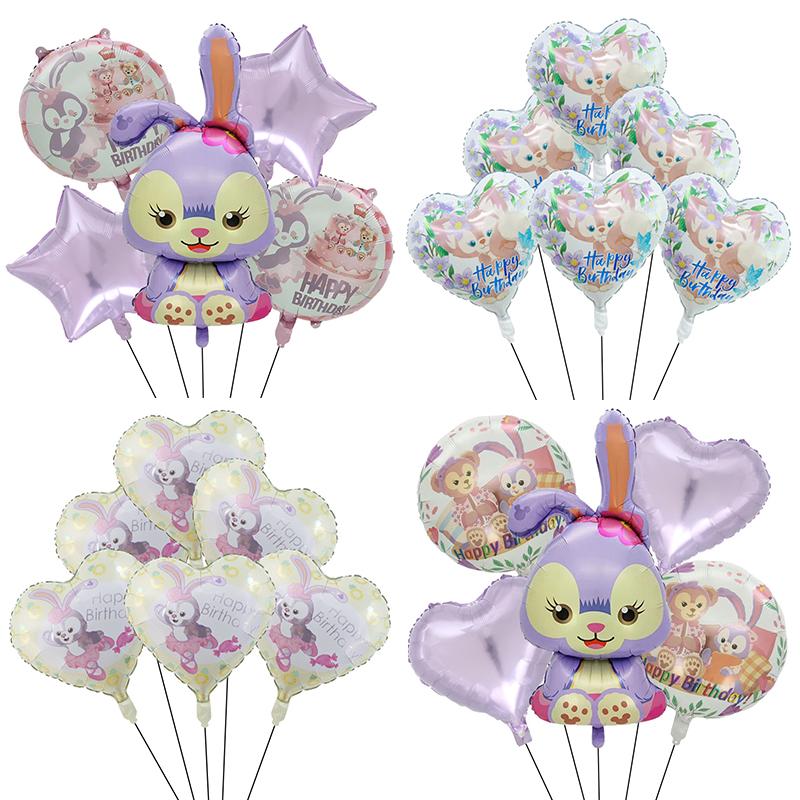 Disney Story  Lina Bell And Stellalou Cartoon Balloons Birthday Decor Baby Shower 32inch Number Foil Balloons Wedding Supplies