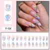 Y1 Fake Nail Sticker Wearing Nail Finished Nail Piece Removable Blush Nail Girl Cat Eye Gradual Change Nail Patch