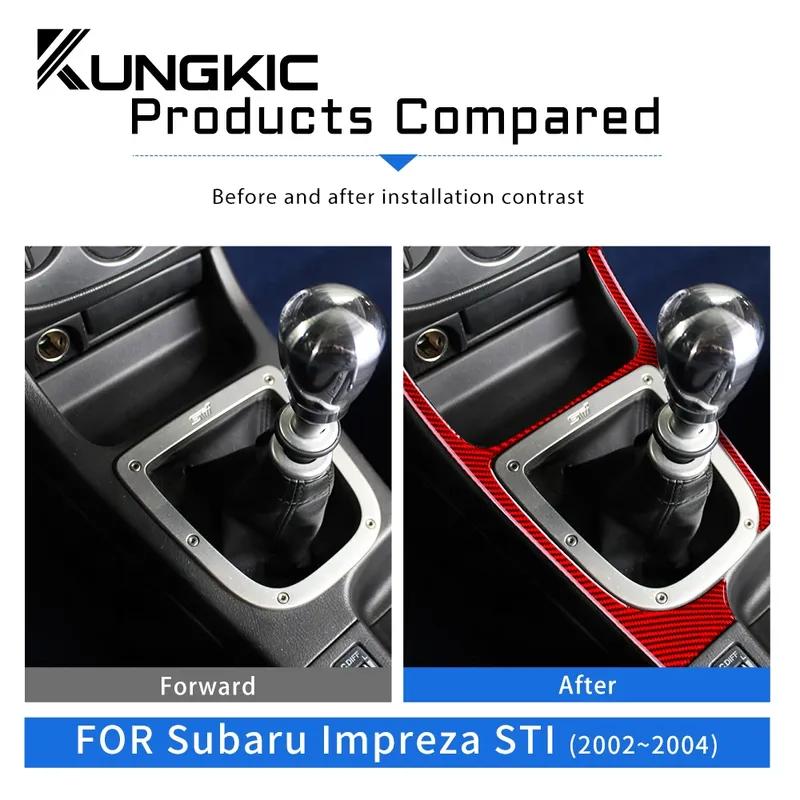 For Subaru Impreza WRX STI 2002-2004 Manual Gear Shift Panel Cover Soft Carbon Fiber Sticker Car Interior Trim Accessories Kit.