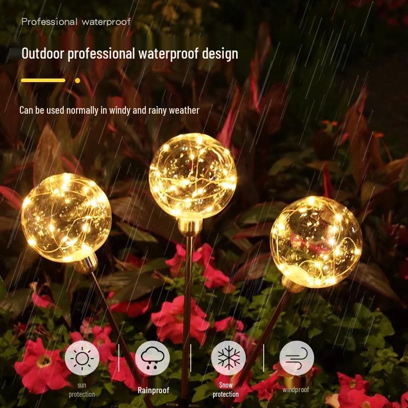 Solar-Rasenleuchte mit Aluminium-Drahtkugel-Design