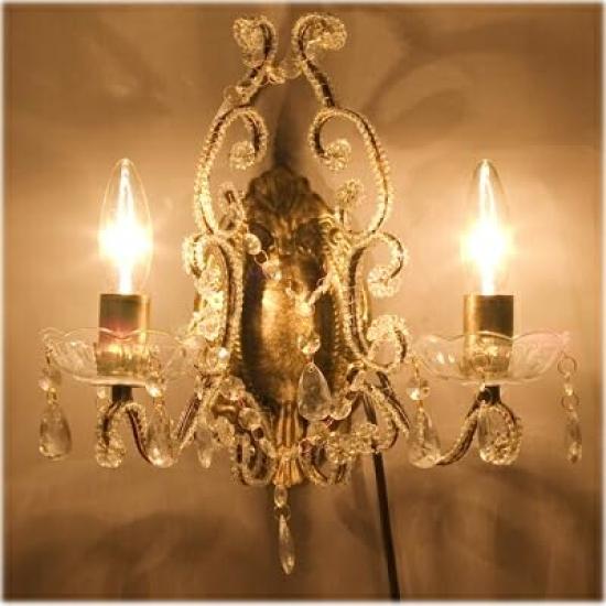 Akizuki Trading (Akizuki) Candelabru antic de perete în stil prințesă, 2 aplice bijuterie: interior-ak-67D304079 (Cremă)